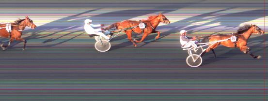 Målfoto for løp 5 på bane BI den 13.04.2014