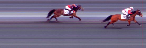 Målfoto for løp 8 på bane BI den 13.04.2014