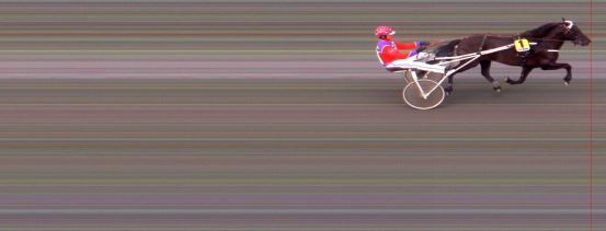 Målfoto for løp 1 på bane BI den 09.05.2014