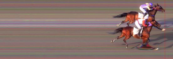 Målfoto for løp 3 på bane BI den 09.05.2014