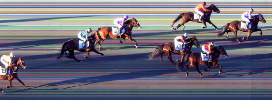 Målfoto for løp 9 på bane BI den 13.06.2014