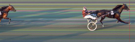 Målfoto for løp 6 på bane BI den 25.07.2014