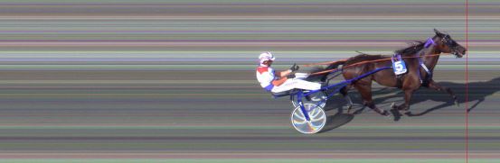 Målfoto for løp 2 på bane BI den 27.07.2014