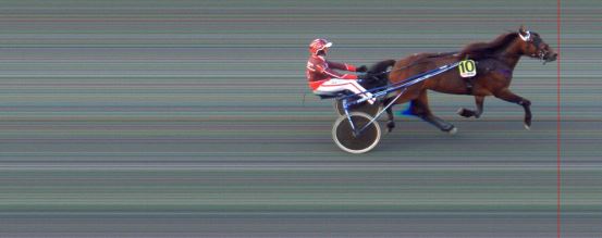 Målfoto for løp 9 på bane BI den 27.07.2014