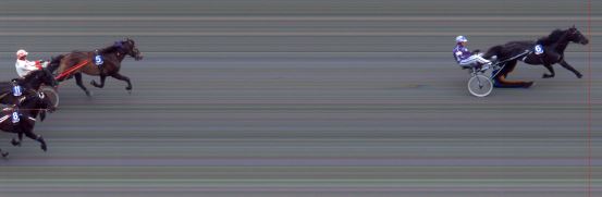 Målfoto for løp 2 på bane BI den 03.08.2014