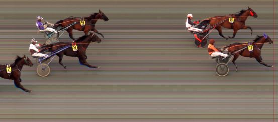 Målfoto for løp 1 på bane BI den 21.09.2014