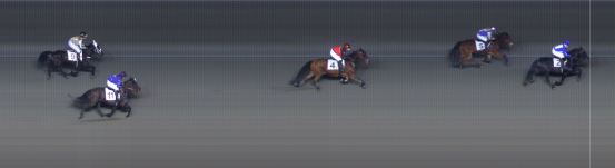 Målfoto for løp 3 på bane BI den 18.12.2015