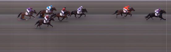 Målfoto for løp 2 på bane BI den 01.04.2016