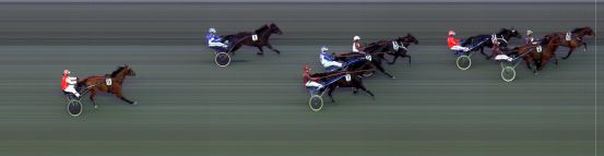 Målfoto for løp 5 på bane BI den 01.04.2016