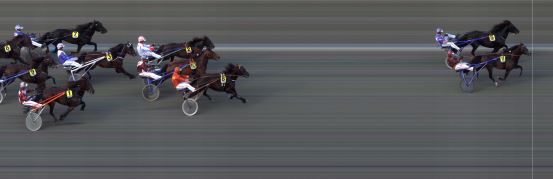 Målfoto for løp 1 på bane BI den 16.06.2016