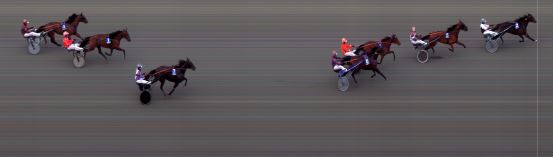 Målfoto for løp 2 på bane BI den 07.04.2017