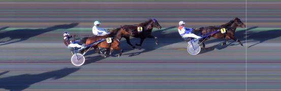 Målfoto for løp 1 på bane BI den 11.08.2017