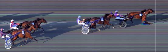 Målfoto for løp 2 på bane BI den 11.08.2017