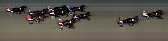 Målfoto for løp 2 på bane BI den 09.03.2018