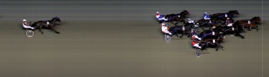 Målfoto for løp 6 på bane BI den 09.03.2018