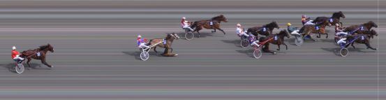 Målfoto for løp 2 på bane BI den 06.05.2018