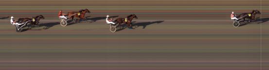 Målfoto for løp 1 på bane BI den 13.07.2018