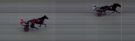 Målfoto for løp 6 på bane BI den 10.08.2018