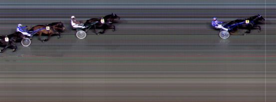 Målfoto for løp 1 på bane BI den 22.02.2019