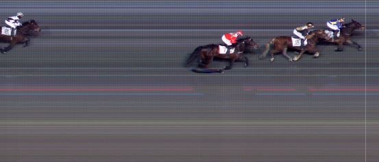 Målfoto for løp 4 på bane BI den 22.02.2019