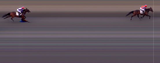 Målfoto for løp 4 på bane BI den 26.04.2019