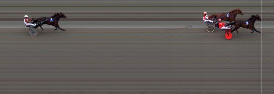 Målfoto for løp 2 på bane BI den 07.06.2019