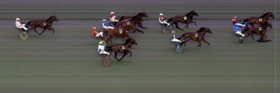 Målfoto for løp 7 på bane BI den 07.06.2019