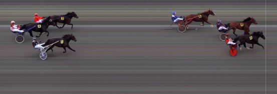 Målfoto for løp 1 på bane BI den 14.06.2019