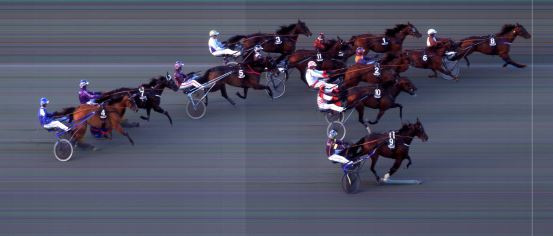 Målfoto for løp 6 på bane BI den 14.06.2019