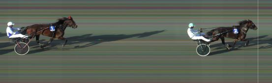 Målfoto for løp 2 på bane BI den 12.07.2019