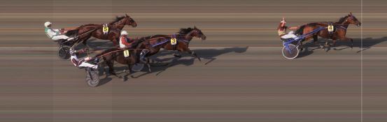 Målfoto for løp 1 på bane BI den 14.07.2019