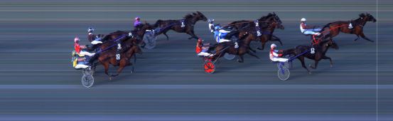 Målfoto for løp 6 på bane BI den 14.07.2019