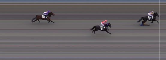 Målfoto for løp 1 på bane BI den 12.10.2019