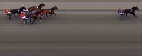 Målfoto for løp 6 på bane BI den 24.04.2020