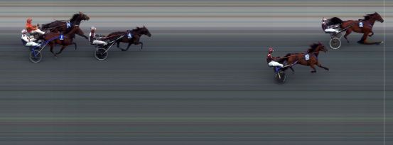 Målfoto for løp 2 på bane BI den 07.06.2020