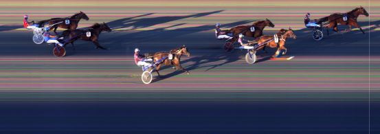 Målfoto for løp 5 på bane BI den 09.08.2020