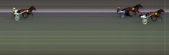 Målfoto for løp 1 på bane BI den 27.09.2020