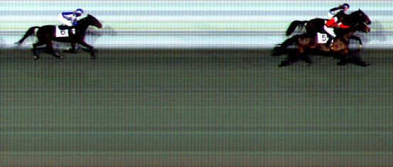 Målfoto for løp 1 på bane BI den 18.12.2020