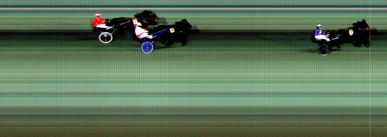 Målfoto for løp 1 på bane BI den 02.02.2021