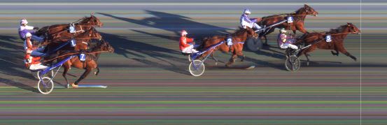 Målfoto for løp 2 på bane BI den 03.02.2021