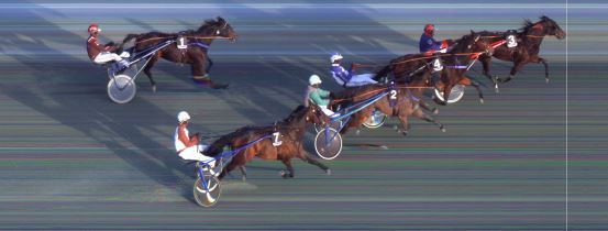 Målfoto for løp 6 på bane BI den 03.02.2021