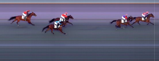 Målfoto for løp 1 på bane BI den 20.03.2021