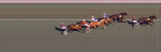 Målfoto for løp 1 på bane BI den 01.04.2021