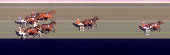 Målfoto for løp 2 på bane BI den 01.04.2021