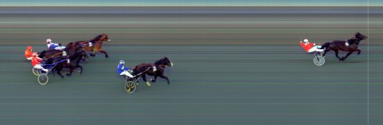 Målfoto for løp 6 på bane BI den 05.04.2021