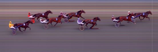 Målfoto for løp 2 på bane BI den 09.04.2021