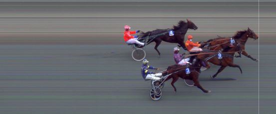 Målfoto for løp 2 på bane BI den 12.04.2021