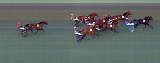 Målfoto for løp 5 på bane BI den 16.04.2021