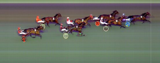 Målfoto for løp 6 på bane BI den 16.04.2021