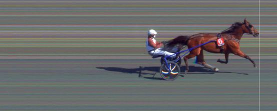 Målfoto for løp 3 på bane BI den 19.04.2021